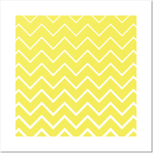 Lemon Yellow Zig Zag Posters and Art